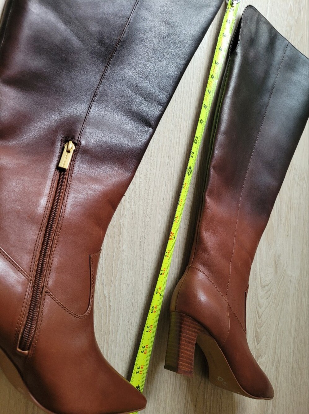 Vince Camuto Leather Shalie Over-The-Knee Boot Chocolate Fade 8W Wide Cuff - Picture 15 of 15